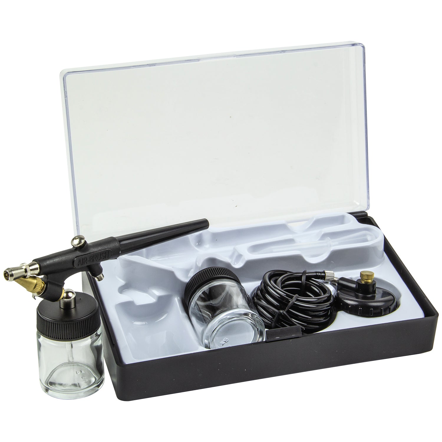 SIP Air Brush Set with 0.8mm Nozzle, Paint Jars & Hose - 01614
