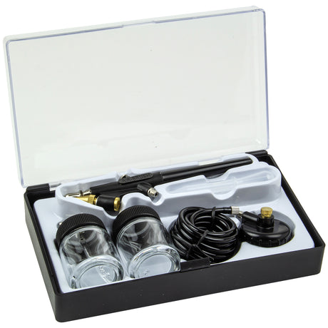 SIP Air Brush Set with 0.8mm Nozzle, Paint Jars & Hose - 01614