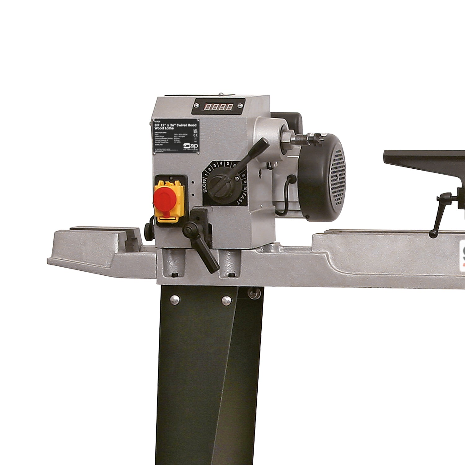 SIP 12"x36" Wood Lathe with Swivel Head & 2000rpm Speed - 01938