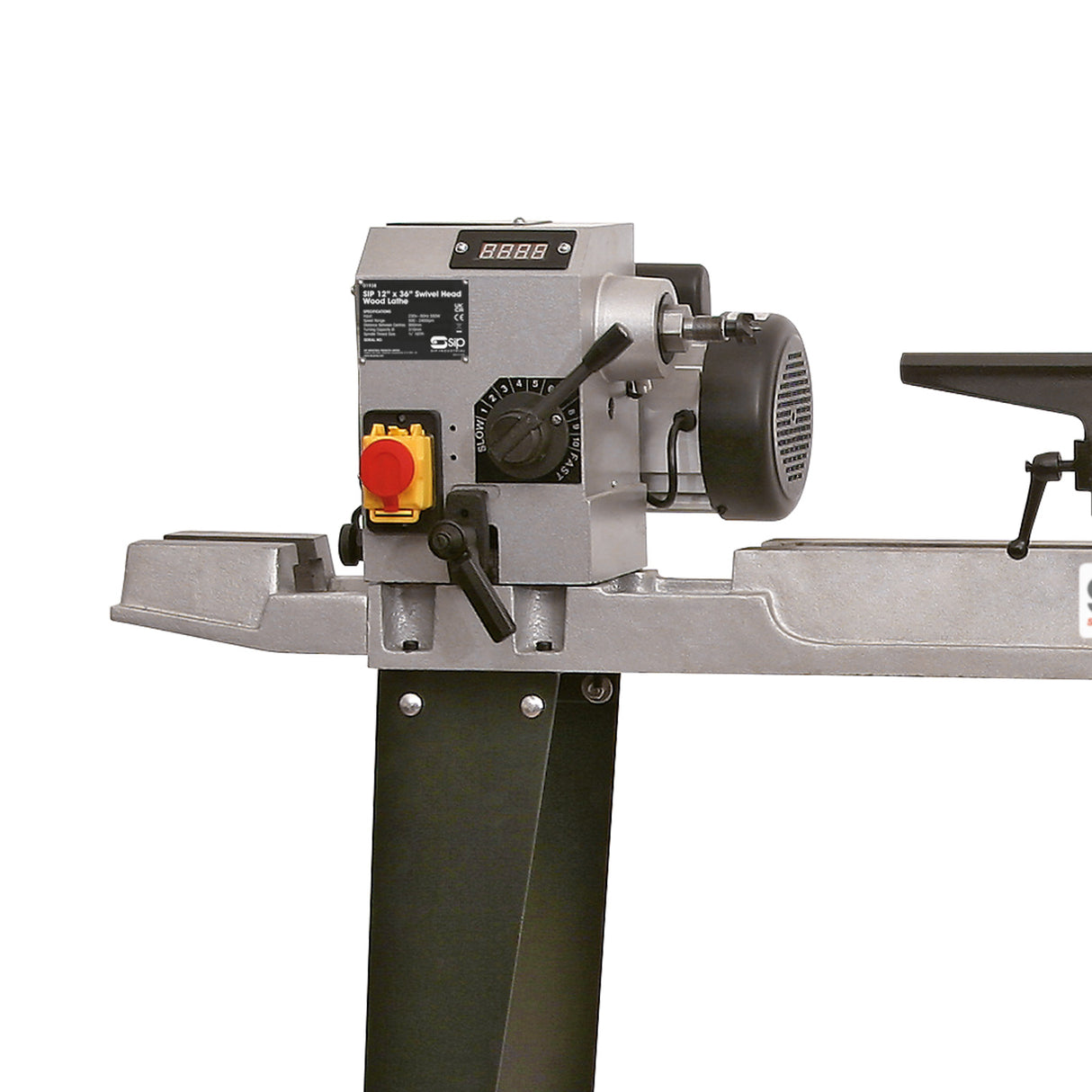 SIP 12"x36" Wood Lathe with Swivel Head & 2000rpm Speed - 01938