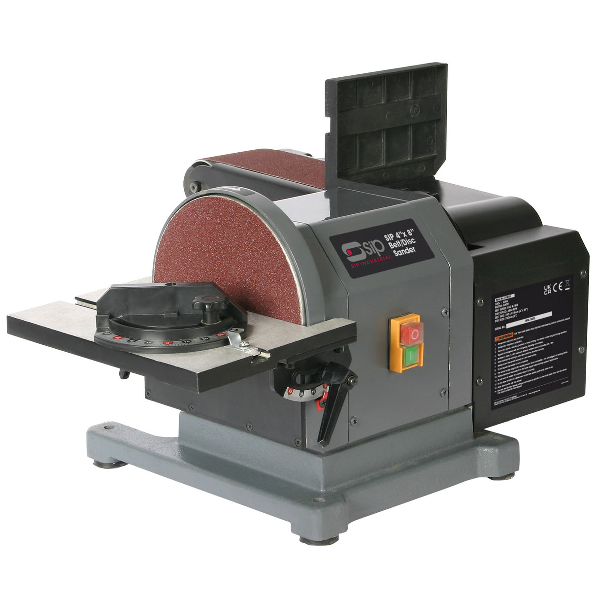 SIP 4"x8" Belt Disc Sander with Stand & Dust Extraction - 01946