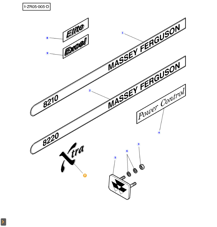 AGCO Decal OEM Sticker for Massey Ferguson Equipment | AG-3789532M1