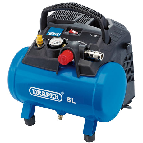 Draper 6L Oil-Free Air Compressor, 1.2Kw/1.5Hp - DA6/180 - Farming Parts