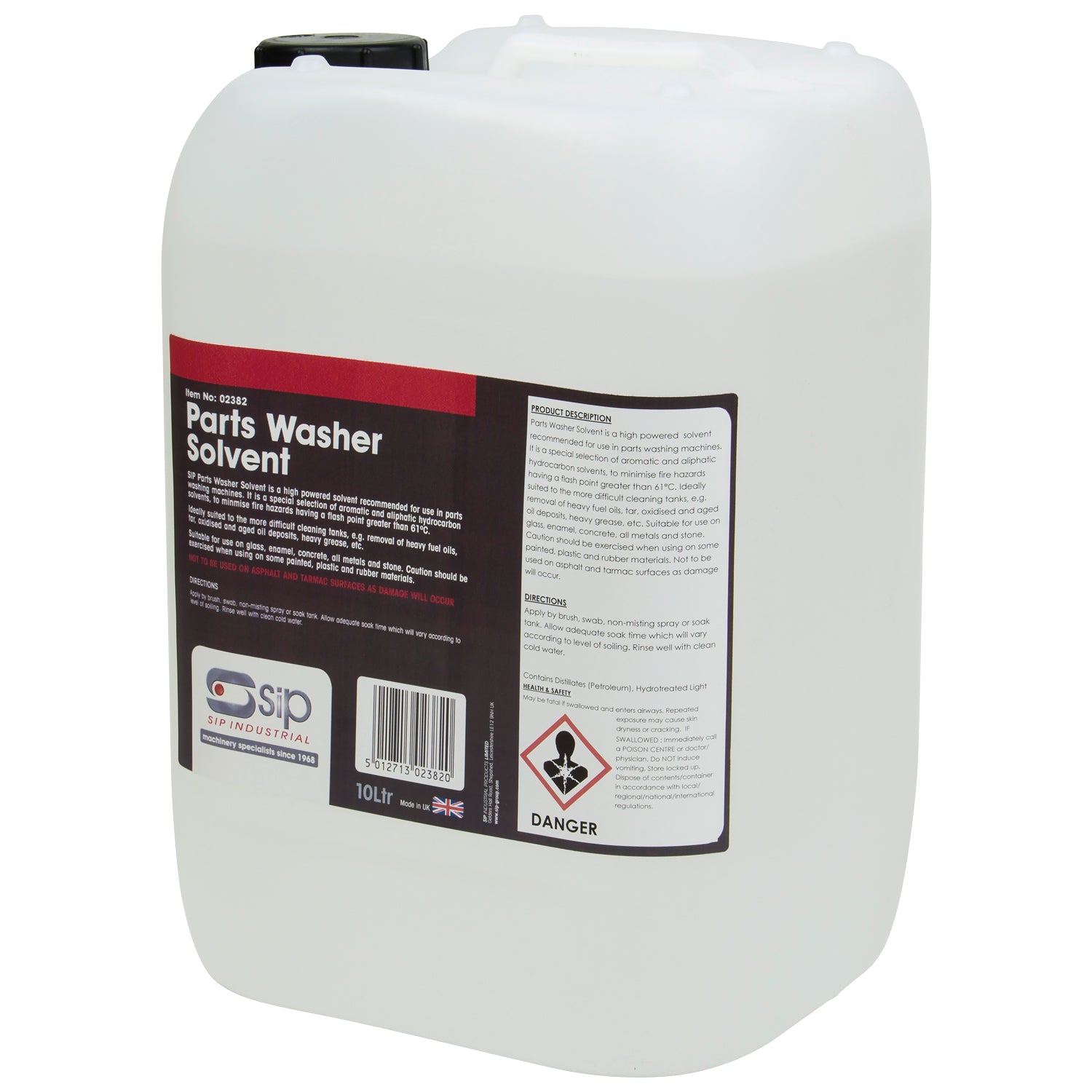 SIP 10ltr Parts Washer Solvent for Heavy-Duty Degreasing – 02382