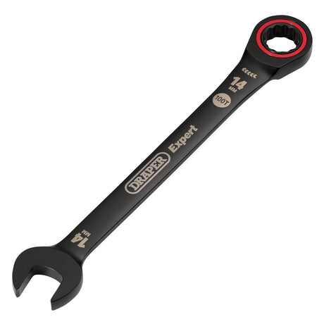 Draper Expert Hi-Torq® Metric Ratchet Combination Spanner, 14mm, Black - 8241MM/BK - Farming Parts
