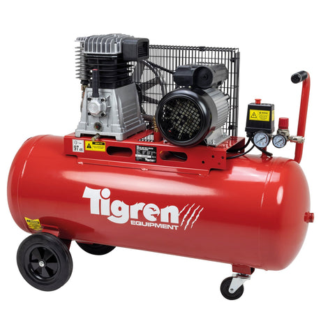 TIGREN 100ltr 3hp Belt-Driven Compressor | IP-04396 - Farming Parts