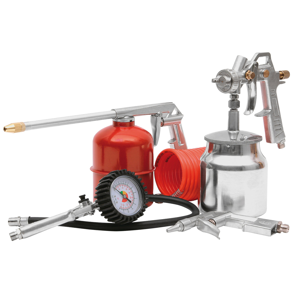 SIP 5pc Air Tool Accessory Kit with Hose & Spray Gun – SIP-04947