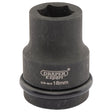 An 18mm Draper Expert Hi-Torq® 6 Point Impact Socket, identified as model 419-MM and featuring a 3/4" square drive, is specifically designed for use with impact wrenches and comes with a durable black finish and an attached rubber ring.