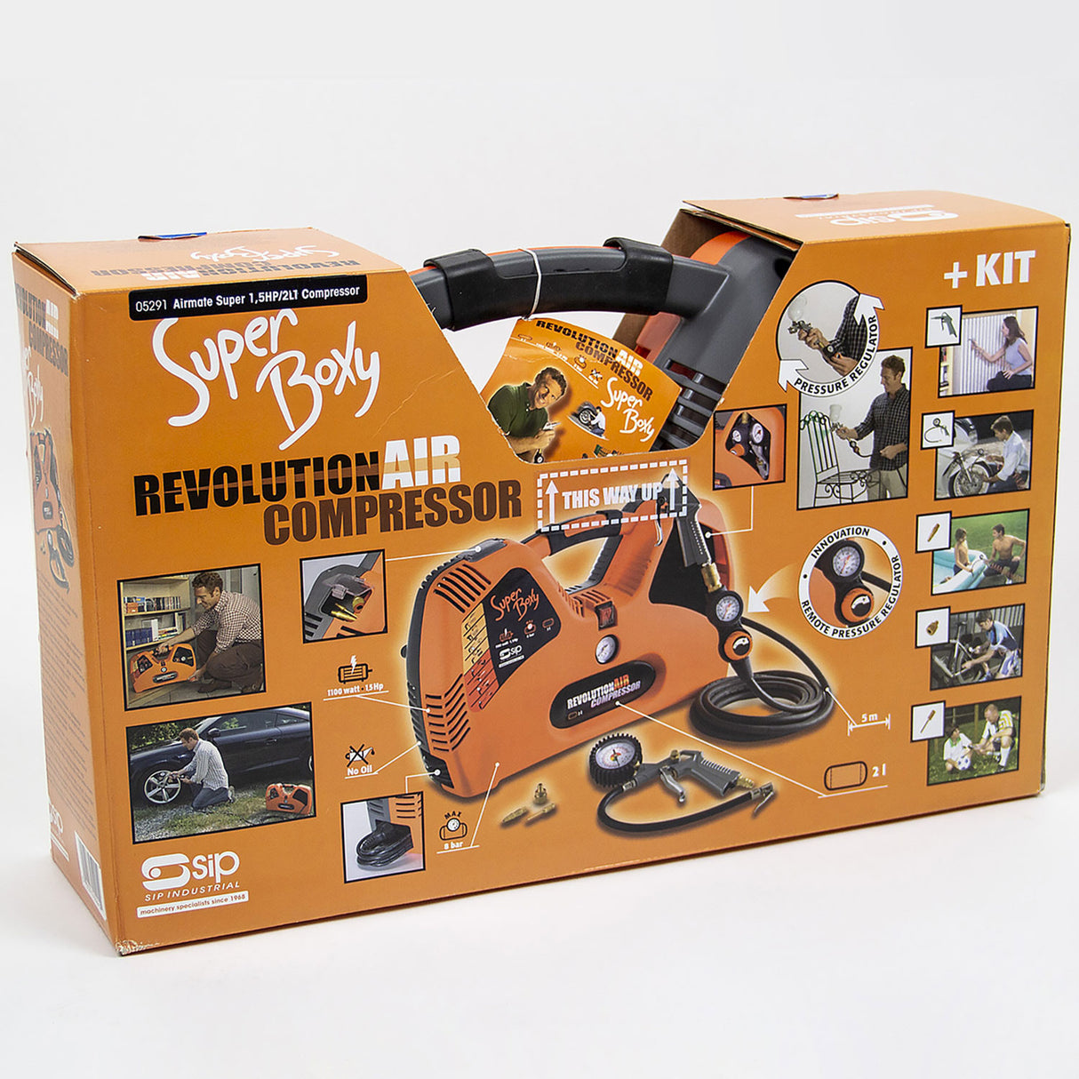 SIP Super Boxy Portable Air Compressor + 6pc Kit – SIP-05291