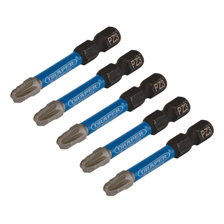 Draper Expert Pz-Type Impact Screwdriver Bits, No.3 X 50mm, 1/4" Hex (Pack Of 5) - IMBH/PZ50/5 - Farming Parts