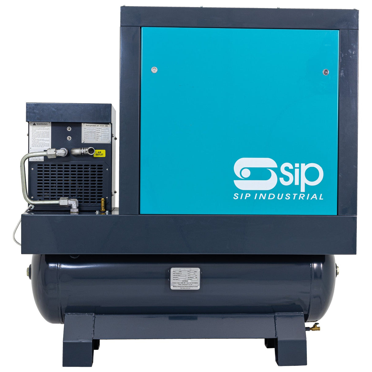 SIP VSDD/RDF 7-5kW 8bar 200ltr 400v Rotary Screw Compressor with Dryer & Filter | IP-08269 - Farming Parts