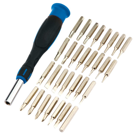 Draper Soft Grip Precision Screwdriver & Bit Set (31 Piece) - PSS31 - Farming Parts