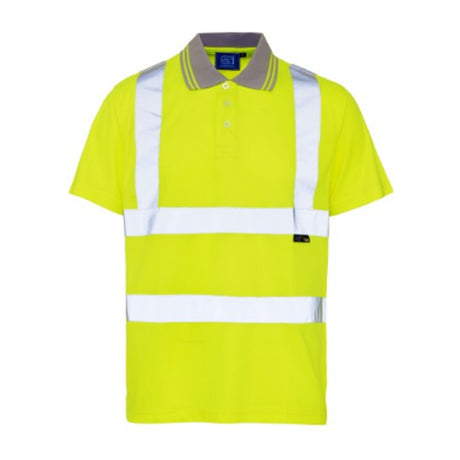 Hi-Vis Reflective Polo Shirt Yellow - Farming Parts