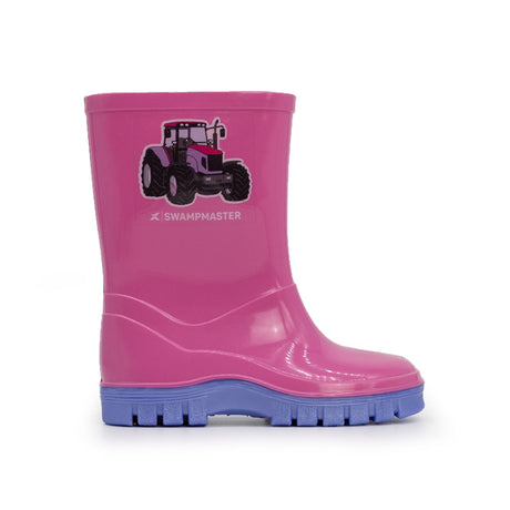 Swampmaster Junior Tractor Wellington Boot Pink/Lilac - Farming Parts