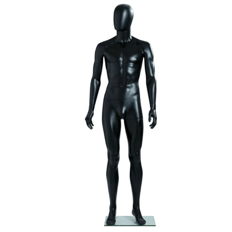 Male Faceless Full Mannequin C/W Glass Base Small/34R Black - Farming Parts