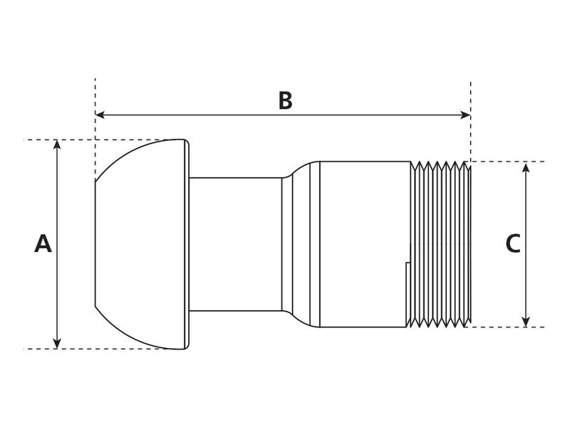 Sparex Coupling with Threaded End - Male 6'' (159mm) x 6'' BSPT (Galvanised) | S.103173 - Product Image 2