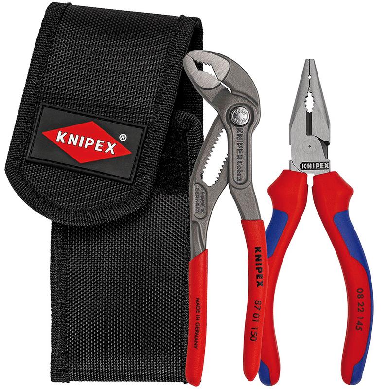 KNIPEX 00 20 72 V06 Mini Pliers Set in Belt Tool Pouch, 1 x 08 22 145, 1 x 87 01 150