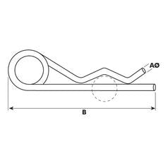 Sparex Grip Clip Single Wound Ø3mm x 66mm for Pin Ø10-18mm | S.10