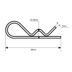 Sparex Grip Clip Single Wound Ø3mm x 66mm for Pin Ø10-18mm | S.10