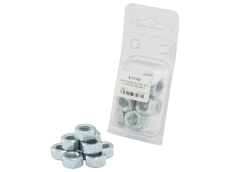 Sparex Agripak Coarse Nut M12x1.75mm Durable Zinc Finish Pack | S.11142