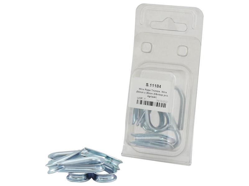 Sparex Agripak 6 pcs. Wire Rope Thimble 4 x 36mm Heavy-Duty Set | S.11184