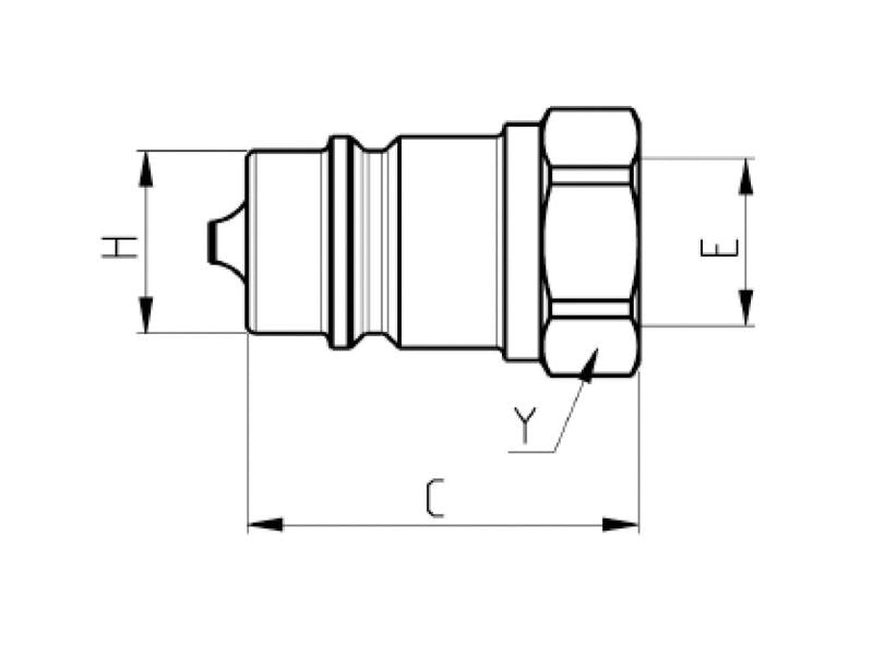 Faster Quick Release Hydraulic Coupling Male 1/2'' Body x M22 x 1.50 Metric Female Thread | S.112651 - Product Image 3