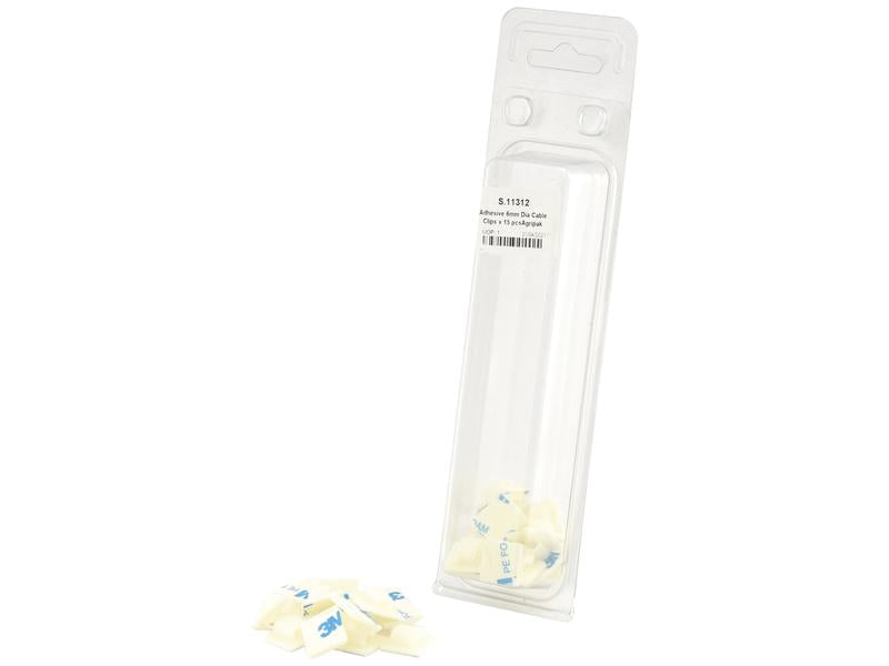 Sparex Agripak Adhesive Cable Clips 6mm Self-Stick Fasteners | S.11312