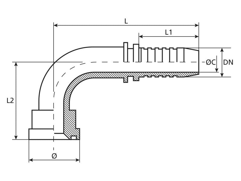 Dicsa Flange 1'' x 47.6mm 90° Swept Flange (6000psi) | S.116967 - Product Image 3