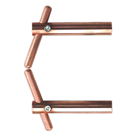 Image of the Sealey Spot Welding Arms 120mm Inclined Electrode Holder - 120/803150, featuring four angled extensions secured by screws in the middle, ideal for spot welding.