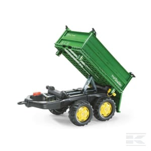 John Deere Green Twin Axle Tipping Trailer for Kids | Rolly 122004
