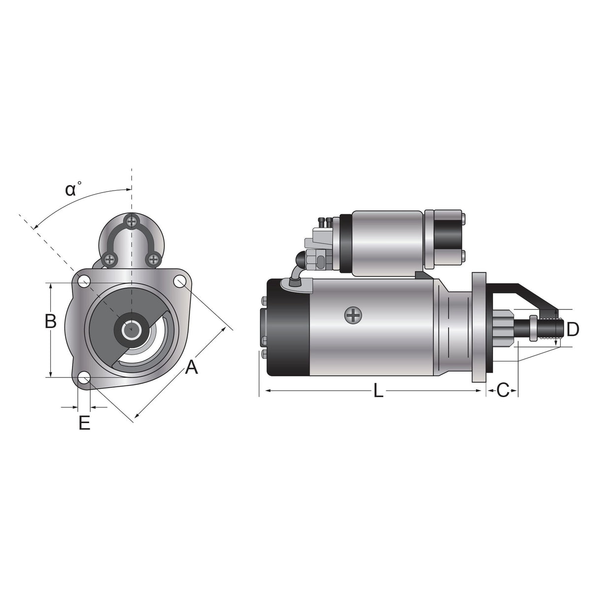 Starter Motor  - 12V, 3.2Kw, Gear Reducted (Mahle)
 - S.127859 - Farming Parts