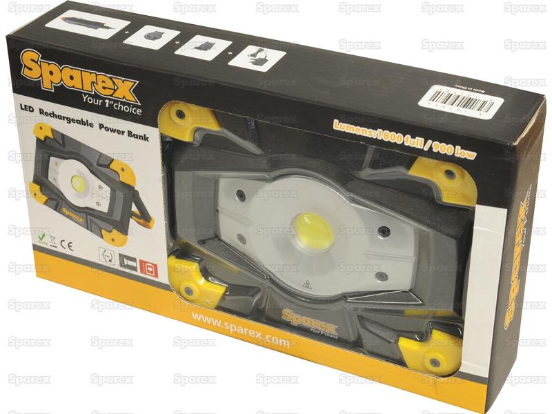 Sparex LED Rechargeable Flood Light with Power Bank, 20W. | S.127993 - Product Image 5