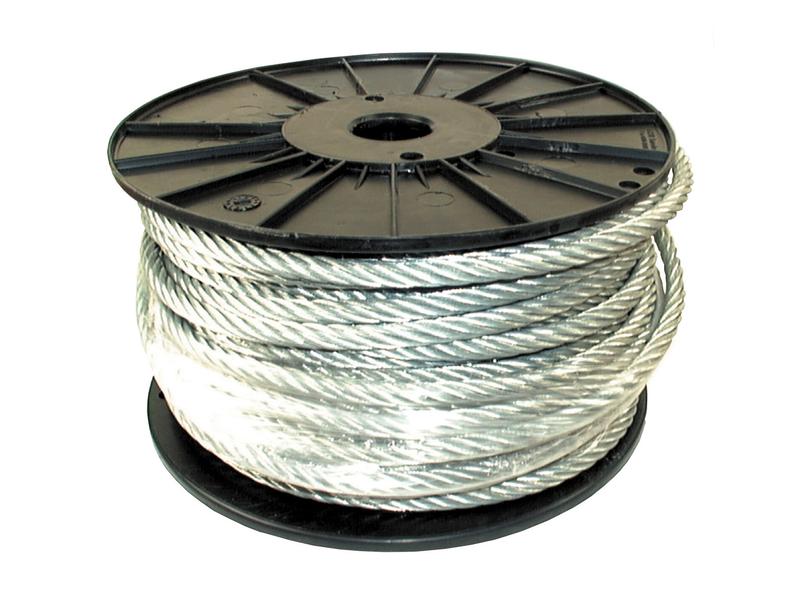 Wire Rope With Steel Core - Stainless Steel, Ø8mm x 25M - Sparex Part No. S.139646