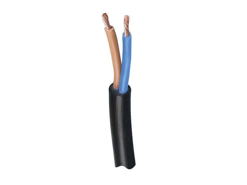 Sparex 2 Core 1.5mm² Electrical Cable 50M Black PVC Wire Roll | S.139729