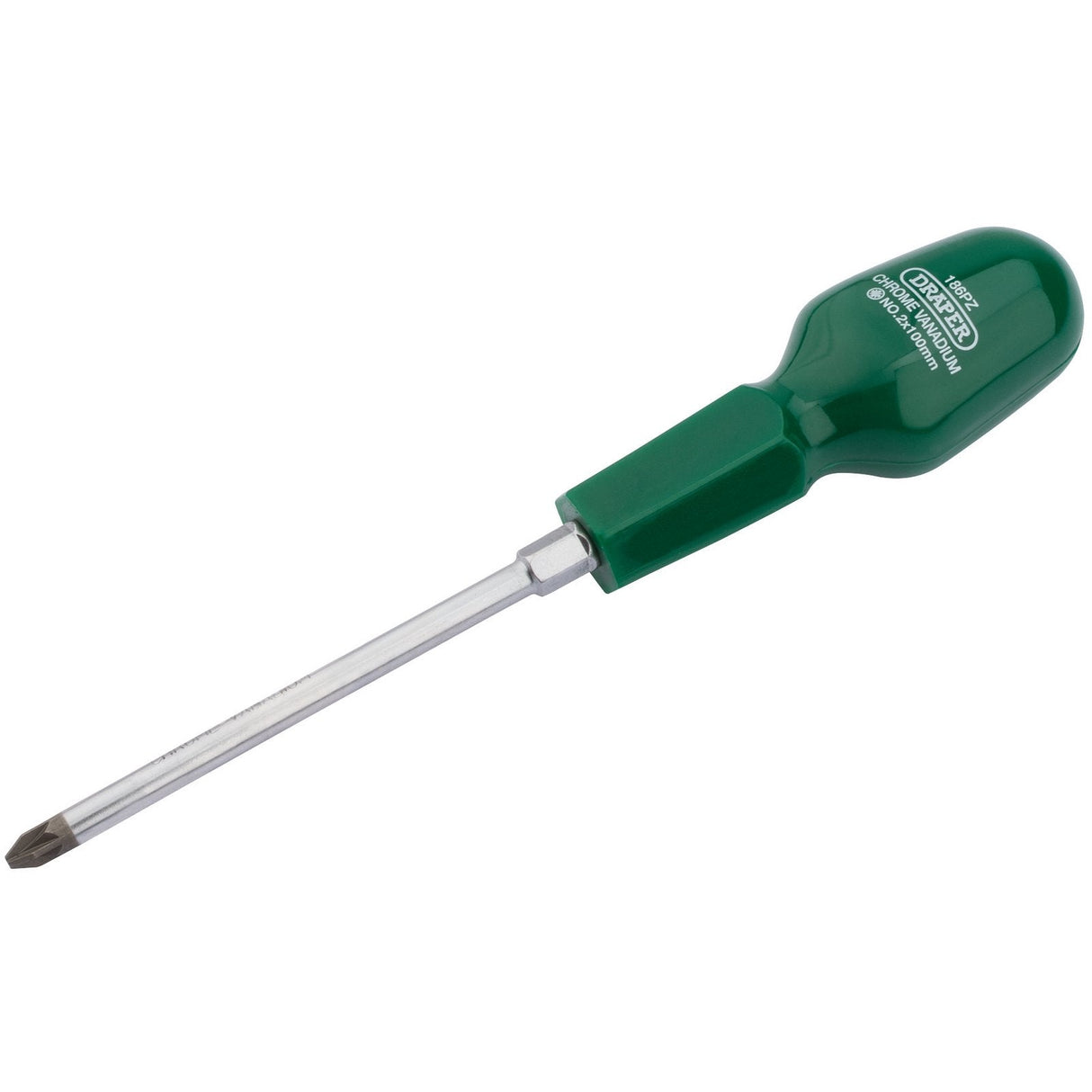 Draper Pz Type Cabinet Pattern Screwdriver, No.2 X 100mm - 186PZ - Farming Parts