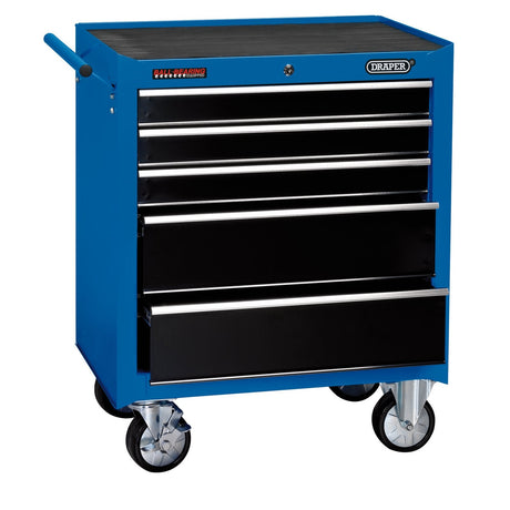 Draper Roller Tool Cabinet, 5 Drawer, 26", Blue - RC5D - Farming Parts