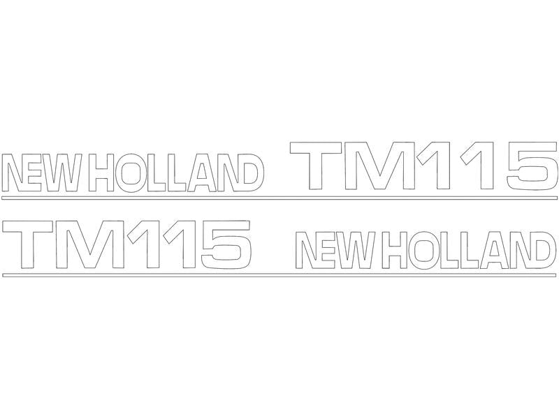 Decal Set - Ford / New Holland TM115 - Sparex Part No. S.152887
