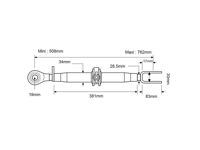 Sparex Ratchet Link Assembly - Ball and Clevis | S.15294 - Product Image 2
