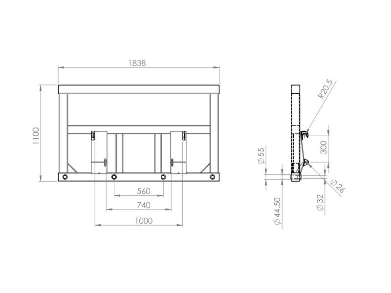 Sparex Heavy Duty Big Square Bale Frame - Not Supplied With Tines | S.162682 - Product Image 3