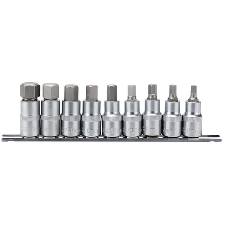 Draper Metric Hex. Socket Bit Set, 1/2" Sq. Dr., 55mm (9 Piece) - H-HEX/9/55 - Farming Parts