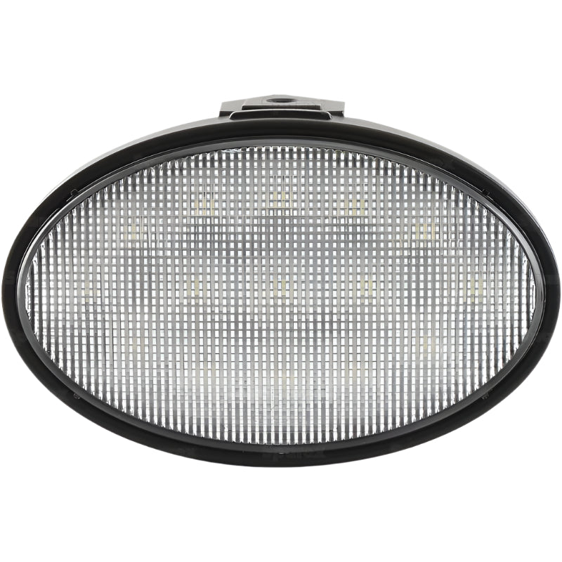 The New Holland LED Work Light by Sparex, featuring an IP6K9K-rated 45W flood beam with a mesh-patterned metal grille and black frame, is displayed against a white background. This work light offers Class 5 interference protection and delivers 4500 lumens of raw light output at 10-30V (S.163863).