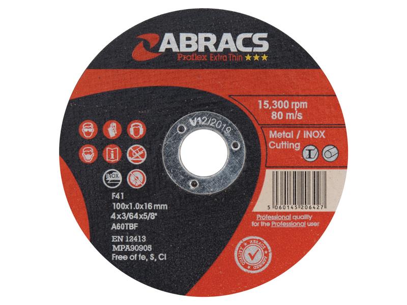 Metal INOX Slitting Disc Ø100 x 1 x 16mm High-Speed Cutting | S.164805