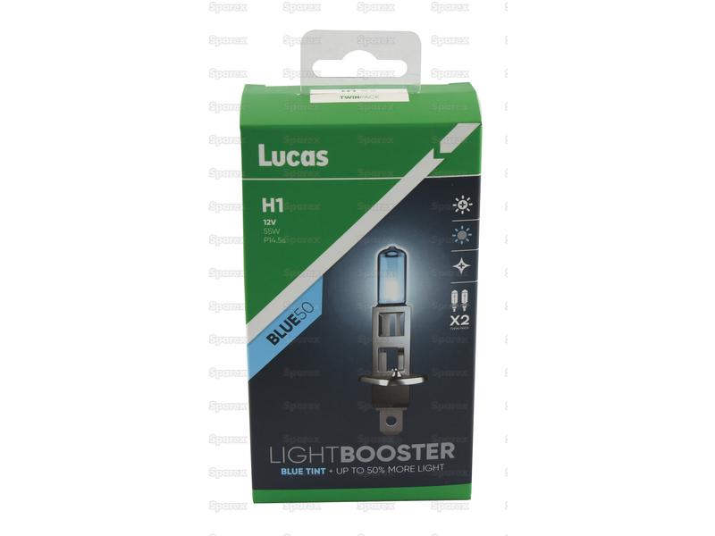 Lucas Lightbooster Blue50 Head Light (Halogen), Twin Pack, H1, 12V, 55W, P14.5s | S.164858 - Product Image 3