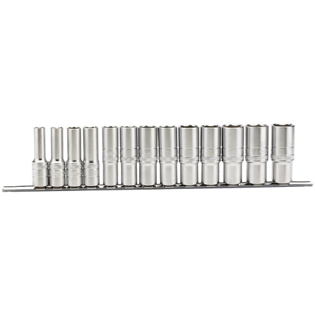 Draper Imperial Deep Socket On A Metal Rail, 1/2" Sq. Dr. (13 Piece) - H13AD/SR - Farming Parts