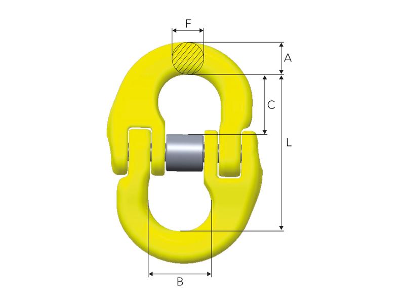 Crosby Coupling Link - G-7-10, Chain Ø: 7mm, SWL: 2T | S.165035 - Product Image 2