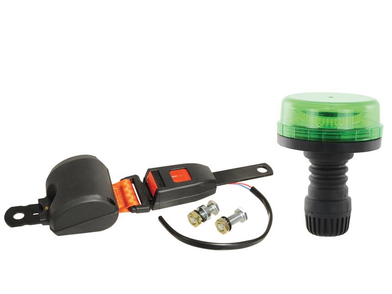LED Beacon & Seat Belt Kit, Green, Flexible Pin 12-24V | S.165464