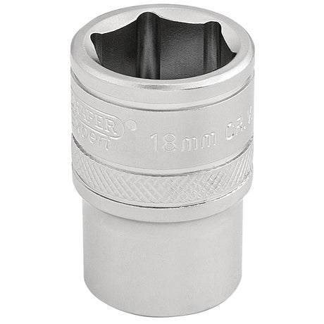 Draper 6 Point Metric Socket, 1/2" Sq. Dr., 18mm - H-MM/MS - Farming Parts