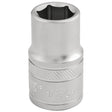The Draper 6 Point Imperial Socket, 1/2" Sq. Dr., 1/2" - H-AF/MS is a top-quality tool made of durable chrome vanadium steel, ideal for tightening or loosening bolts and nuts, and features a sleek micro satin finish.
