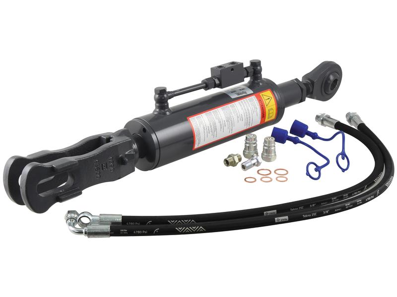 Hydraulic Levelling Box (Supplied with: Hoses) - Ball Ø 25mm - Fork Hole Ø 29x60mm - Min. Length: 670mm, Cylinder Bore: 80mm. - Sparex Part No. S.166475