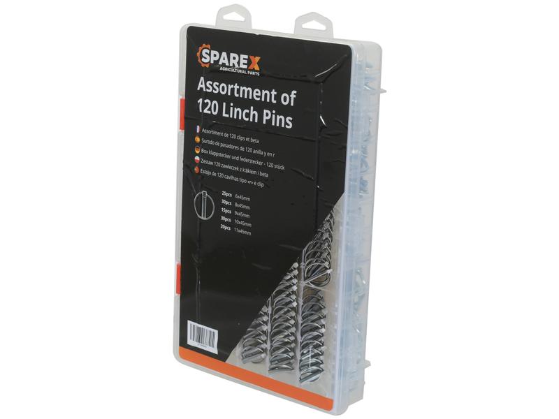 Display Pack 120 pcs. Round Linch Pin 6, 8, 9, 10, 11mm - Sparex Part No. S.166909